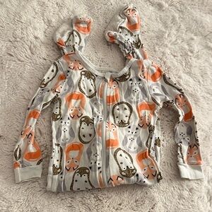 Tea Collection Kids Pajamas - Orange and Brown Animal Print